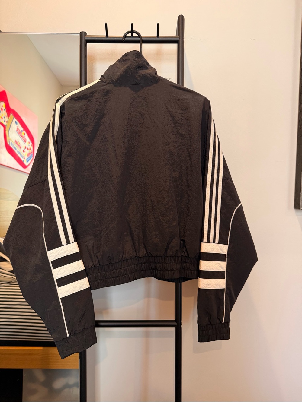 adidas Black & White Three-Stripe Track Jacket and Shorts Set - Picture 5 of 7